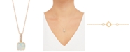 Macy's Opal (1-1/2 ct. t.w.) & Diamond (1/20 ct. t.w.) 18" Pendant Necklace in 14k Gold